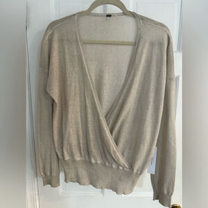 Young Fabulous & Broke Light Beige V-Neck Blouse